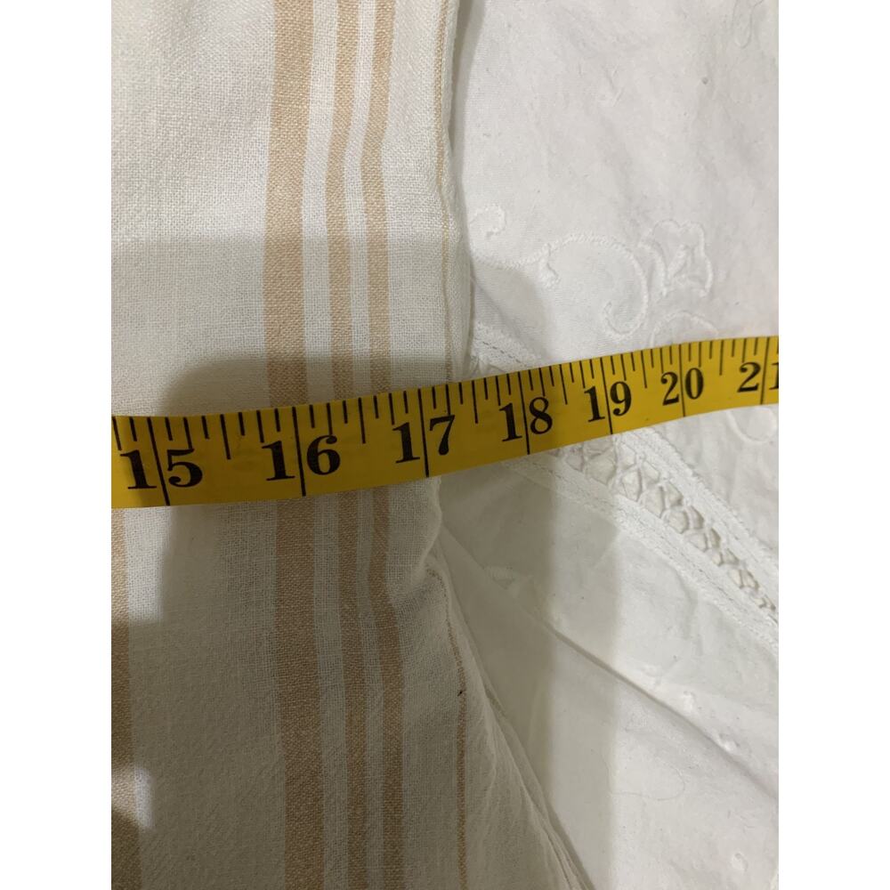 Calypso St. Barth Size 12 Beige & White Striped Beaded Linen Blend Maxi Dress - Picture 7 of 11